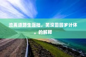 流离道路生涯拙，芜没田园岁计休。的解释
