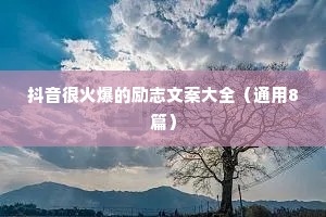 抖音很火爆的励志文案大全（通用8篇）