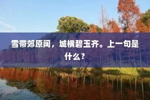 雪带郊原阔，城横碧玉齐。上一句是什么？