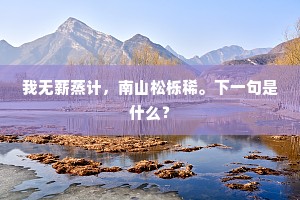 我无薪蒸计，南山松栎稀。下一句是什么？