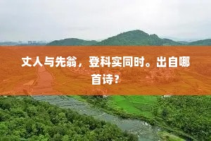 丈人与先翁，登科实同时。出自哪首诗？