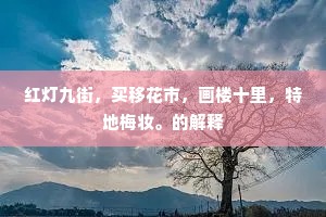 红灯九街,买移花市,画楼十里,特地梅妆。的解释 红灯九街,买移花市,画楼十里,特地梅妆。的解释