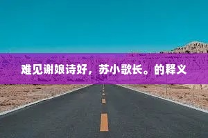难见谢娘诗好，苏小歌长。的释义