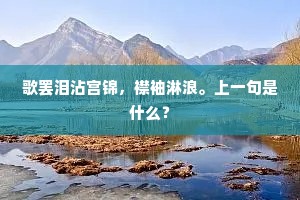 歌罢泪沾宫锦，襟袖淋浪。上一句是什么？