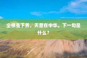 尘根虽下界，天意在中华。下一句是什么？