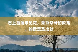 石上菖蒲未见花，蒙顶茶牙初似觜。的意思及出处