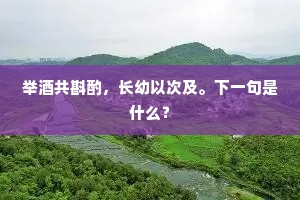举酒共斟酌，长幼以次及。下一句是什么？