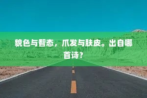 貌色与智态，爪发与肤皮。出自哪首诗？