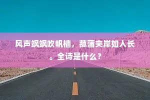 风声飒飒吹帆樯，菰蒲夹岸如人长。全诗是什么？