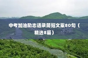 中考加油励志语录简短文案80句（精选8篇）