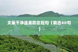文案干净温柔励志短句（精选40句）