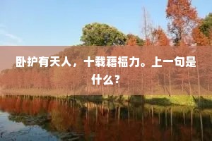 卧护有天人，十载藉福力。上一句是什么？