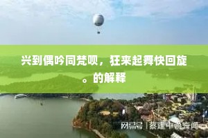 兴到偶吟同梵呗，狂来起舞快回旋。的解释