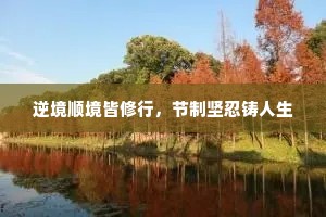 逆境顺境皆修行，节制坚忍铸人生