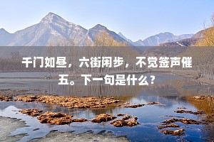 千门如昼，六街闲步，不觉签声催五。下一句是什么？