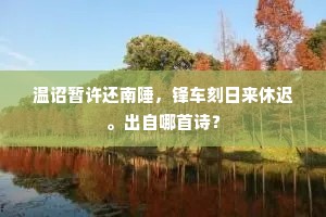 温诏暂许还南陲，锋车刻日来休迟。出自哪首诗？