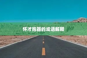 怀才抱器的成语解释