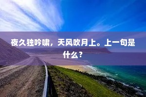 夜久独吟啸，天风吹月上。上一句是什么？