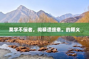莫学不佞者，徇禄遭缠牵。的释义