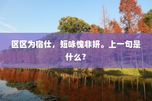 区区为宿仕，短咏愧非妍。上一句是什么？