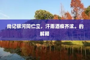 尚记银河同伫立，汗雨酒痕齐泫。的解释