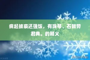 病起披裘还强饭，有珠琴、石鼓劳君典。的释义