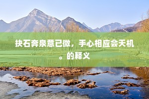 抉石奔泉意已微，手心相应会天机。的释义