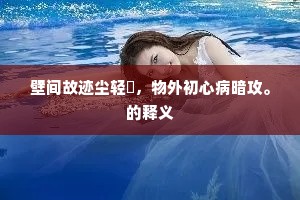 壁间故迹尘轻涴，物外初心病暗攻。的释义