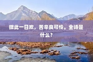 微此一日欢，苦辛良可怜。全诗是什么？