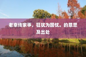老幸传家事，狂犹为国忧。的意思及出处