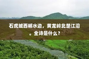 石虎城西郴水边，黄龙岭北楚江沿。全诗是什么？