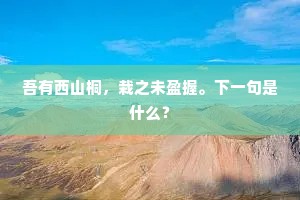 吾有西山桐，栽之未盈握。下一句是什么？