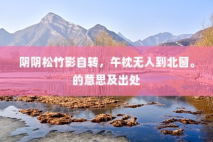 阴阴松竹影自转，午枕无人到北窗。的意思及出处