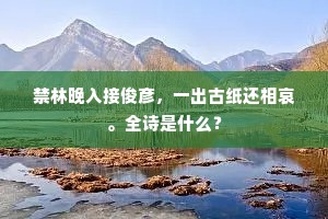 禁林晚入接俊彦，一出古纸还相哀。全诗是什么？