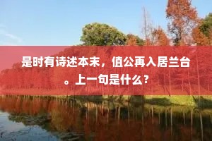 是时有诗述本末，值公再入居兰台。上一句是什么？