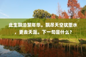 此生飘泊絮年华。飘尽天空犹堕水，更去天涯。下一句是什么？