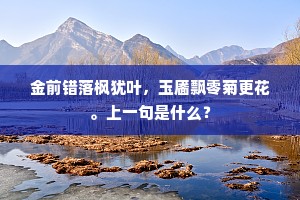 金前错落枫犹叶，玉靥飘零菊更花。上一句是什么？
