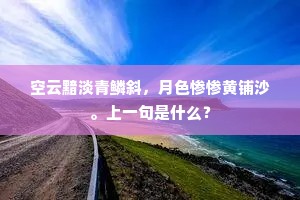空云黯淡青鳞斜，月色惨惨黄铺沙。上一句是什么？