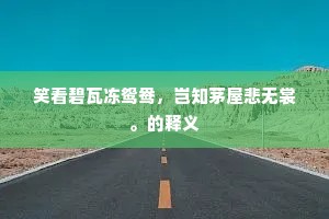 笑看碧瓦冻鸳鸯，岂知茅屋悲无裳。的释义