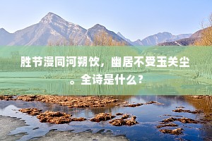 胜节漫同河朔饮，幽居不受玉关尘。全诗是什么？