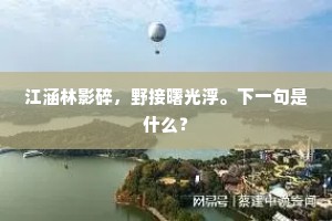 江涵林影碎，野接曙光浮。下一句是什么？