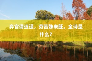 弃官谓逍遥，劳苦殊未既。全诗是什么？