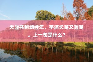 天涯书到动经年，字满长笺又短笺。上一句是什么？