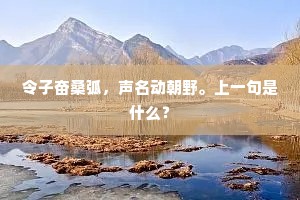 令子奋桑弧，声名动朝野。上一句是什么？