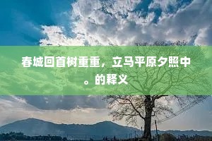 春城回首树重重，立马平原夕照中。的释义