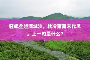 狂飙坌起满城沙，秋冷萧萧未代瓜。上一句是什么？