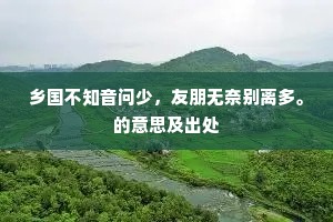 乡国不知音问少，友朋无奈别离多。的意思及出处
