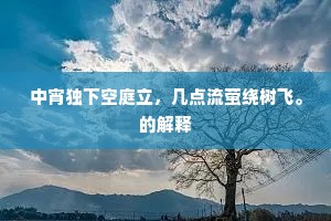 中宵独下空庭立，几点流萤绕树飞。的解释