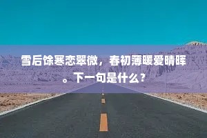 雪后馀寒恋翠微，春初薄暖爱晴晖。下一句是什么？