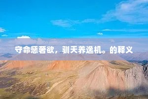 守命惩奢欲，驯天养逸机。的释义